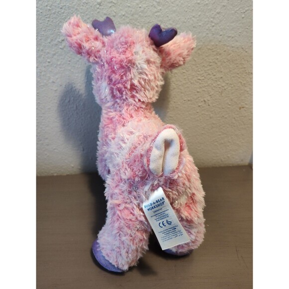 Build A Bear 2016 Pink Glitter Metallic Twinkle Plush  14" Reindeer Deer Holiday - Picture 9 of 13